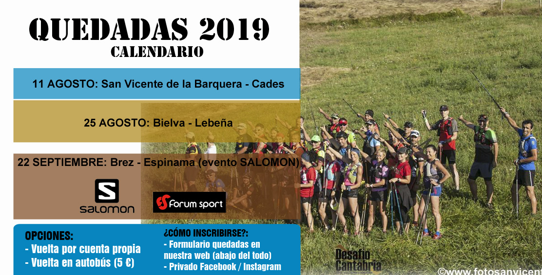 Calendario quedadas 2019